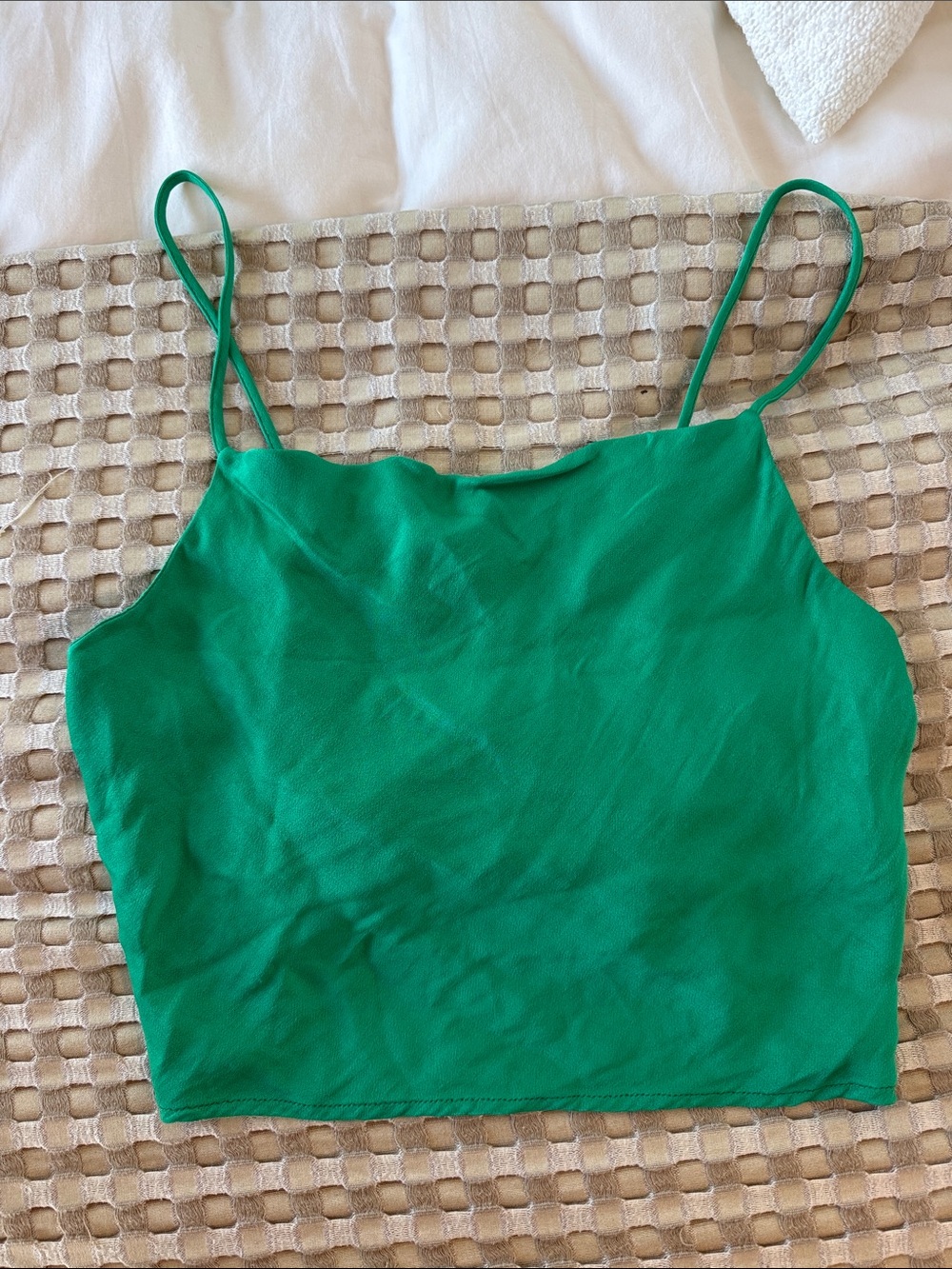 Green Zara crop top